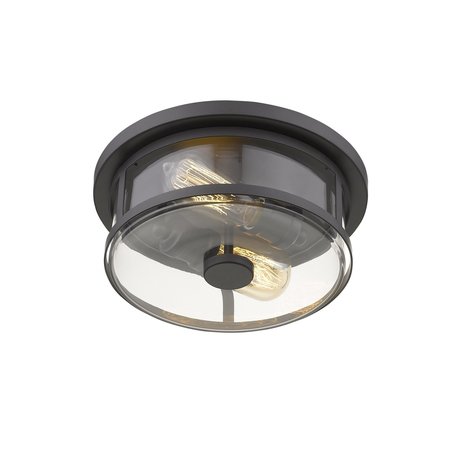 Z-Lite Savannah 2 Light Flush Mount, Bronze & Clear 462F11-BRZ